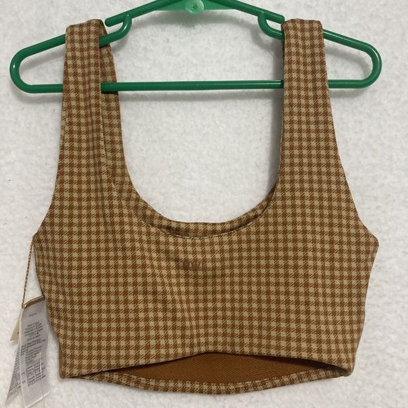 Madewell Xxs 2xs Sports Bra Flex Square-Neck yoga Pilates Check Checkered - Picture 5 of 6